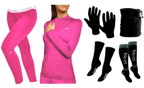 Conjunto Termico Alpina + Guantes + Cuello + 2p Medias Cuota