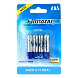 Pack X 20 Pilas Aaa Super Heavy Duty Fulltotal P/ Controles 