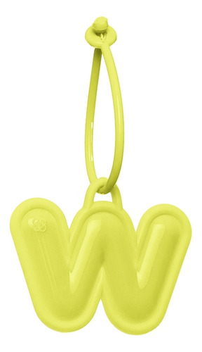 Chaveiro Petite Jolie Letra W Cor Amarelo Neon