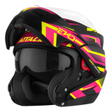 Capacete Moto Articulado Masculino Com Viseira Dupla Robocop