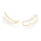 Brincos Rommanel Ear Cuff Pérolas Diferentes Banhado 526754