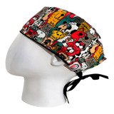 Gorro Quirúrgico Hombre + Lanyard Perritos Coloridos