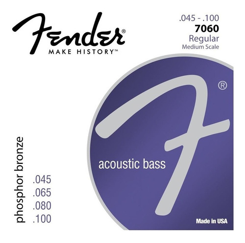 Cuerdas De Bajo Acustico, Bronce Fosf. 045-100 Fender 7060