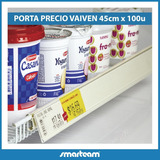 Porta Precio Rejilla Heladera Vaivén Blanco 45cm Pack 100 Un