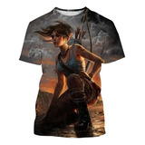 Camiseta Informal Estampada 3d Tomb Raider