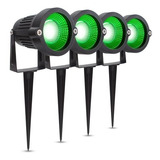 Kit 4 Luminária Própria Espeto De Jardim 7w Led Ip65 Prova Dágua Verde Cor Da Carcaça Preto 110v/220v