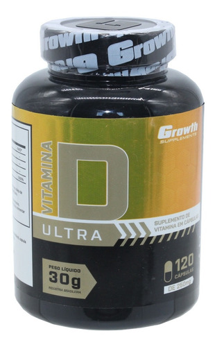Vitamina D Ultra Growth 120 Capsulas Favorece Força Muscular
