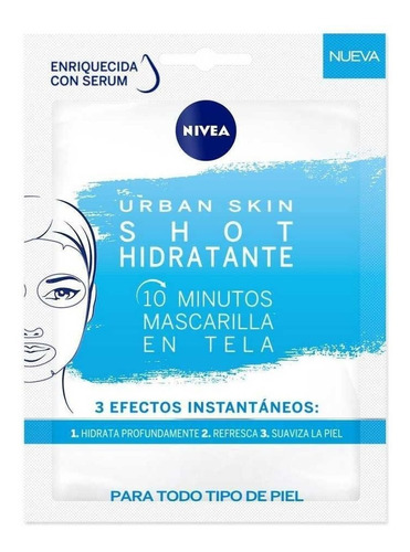 Mascarilla Tela Nivea Urban Skin Shot Hidratante 10 Min 1un