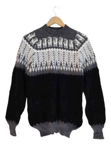 Sweater Pullover De Alpaca Classic Hojitas Especial