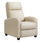 Sofa Reclinable Tela De Lino Individual Ergonomico Ajustable