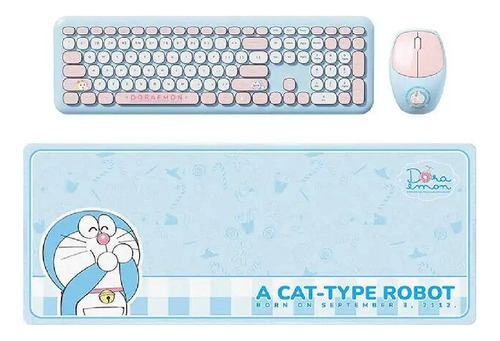 Auriculares Inalámbricos Doraemon Con Teclado, Ratón Y Ratón