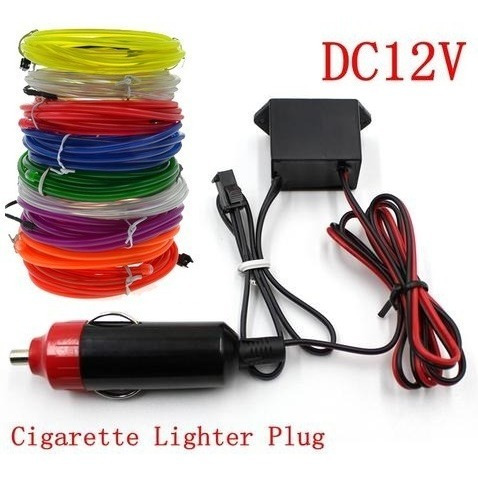 Wire Hilo 2m Luminoso Luz Neon Cable Tron Led Coche Moto 12v
