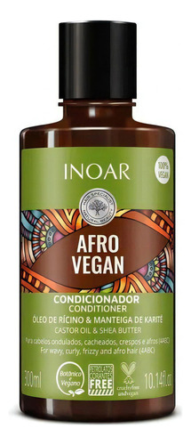  Acondicionador Afro Vegan Inoar 300ml Vegano Rizos Rulos