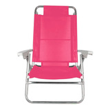 Cadeira De Praia Reclinável Mor Summer Pink 6 Posições Mor