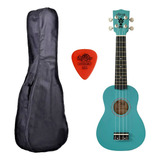 Ukulele Turquesa Seven Soprano Suk-07 Mg C/ Capa