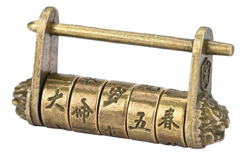 Cadeado Vintage Chinês Com Combinação Antiga