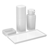 Conjunto Para Banheiro Splash 4 Peças Branco Coza