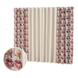 Cortina Floratta 3,00 X 2,20 Sala Quarto Estampada Floral