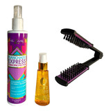 Kit Cepillo Térmico, Termoprotector Y Seda Para Cabello