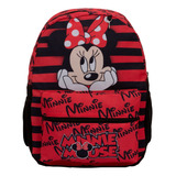 Mochila Infantil Feminina Minnie Mouse Juvenil Grande Costas