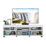 Mueble Para Tv Rack Mesa Melamina Paris Color Blanco