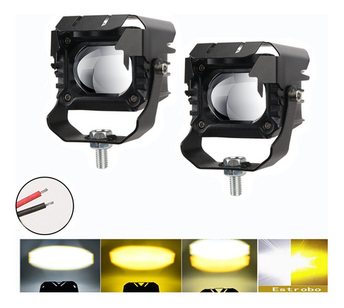 Faros Lupa Led Auxiliar Luz Con Estrobo Auto Moto 180w,2pcs