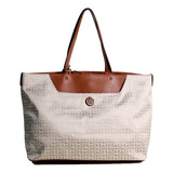 Bolsa Para Mujer Marca Tommy Hilfigero Beige Tote 69j2293250 Acabado De Los Herrajes Dos Asas Color De La Correa De Hombro Marrón Claro Diseño De La Tela Sintético