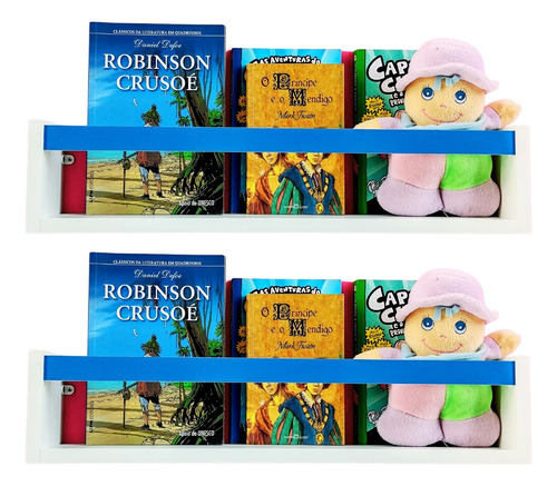 2 Prateleiras Organizadoras De Livros Infantis Coloridas 55c