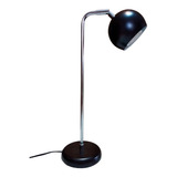 Lámpara Velador Escritorio Diseño Bocha Negro Cromado +  Led