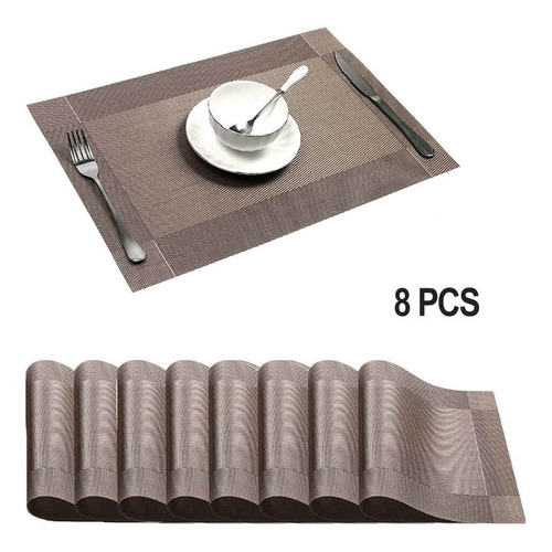 Set De 8 Manteles Individuales De Pvc Para Mesa De Comedor L