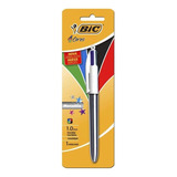 Caneta Retrátil Bic 4 Cores 4 Em 1 Prata Metálico 