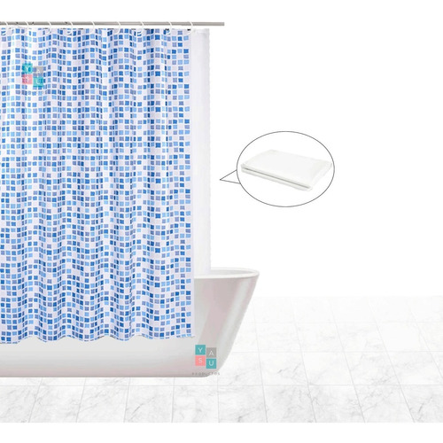 Cortina De Baño Pvc Plástica Original Diseño Doble Protector