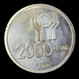 Argentina 2000 Pesos, 1978 Fifa 1977 Plata 0.900 Km#79 - 744