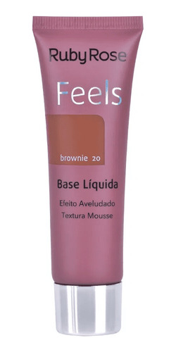 Base Líquida Feels Efeito Aveludado Textura Mousse Ruby Rose