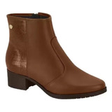 Bota Marron Con Cuero Simil Reptil Mujer Moleca