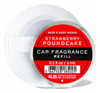 Refil Difusor Carro Strawberry Poundcake Bath&bodyworks 6 Ml
