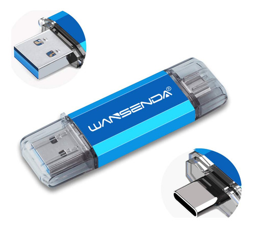 Wansenda Unidad Flash Usb C 256 Gb Otg Tipo C 2 En 1 Usb 3.1