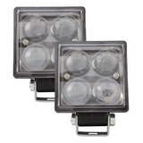 Set De 2 Faros 4 Leds Luz Blanca / Ámbar Tunelight 12w