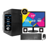 Pc Completo C/ Kit Wifi + Monitor 19 Core I3 8gb Ssd 240gb