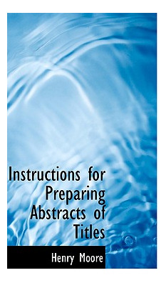 Libro Instructions For Preparing Abstracts Of Titles - Mo...