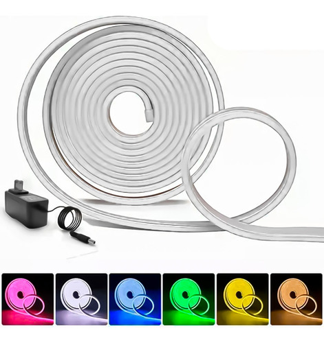 Cinta Led Neon Flex 5 Metros Tira De Luces Flexible Colores 