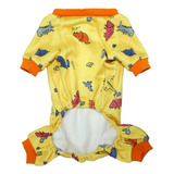 Pijama Para Mascota Gato Perro Dinosaurio Amarillo