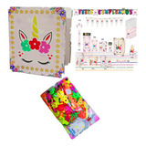 Kit Decoración Piñata Relleno Figura Unicornio Pestañas X24