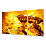 Cuadro Trip 40x60 P1 Oro Gold Barra Lingotes Dinero Dorado