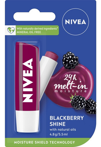 Labial Humectante Nivea Cherry / Blackberry Shine 4,8 Grs