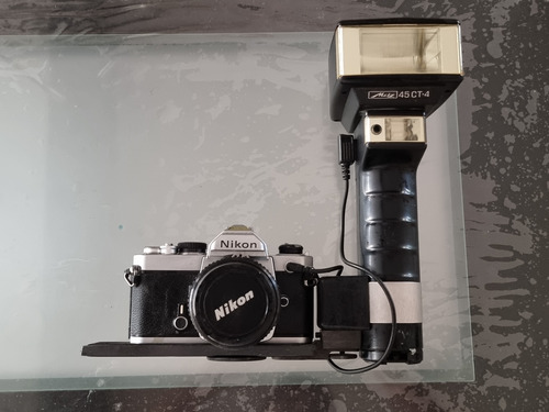 Camara Nikon Fm 35 Mm Analógica + Flash Metz 45 Ct-4