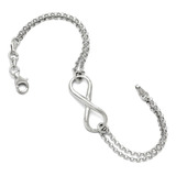 Pulsera De Doble Hebra Con Símbolo De Infinito De Plata De L