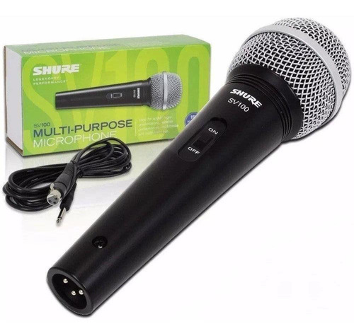 Shure Sv100 Microfone De Mão C/ Cabo Karaokê Igreja Palestra