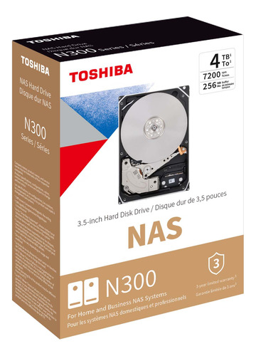 Toshiba Disco Duro Nas 4tb N300 3.5 Sata Hdwg440xzsta