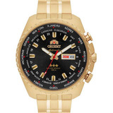 Relógio Orient Masculino Automatico 469gp057 P1kx N. Fiscal Cor Da Correia Dourado Cor Do Bisel Dourado Cor Do Fundo Preto
